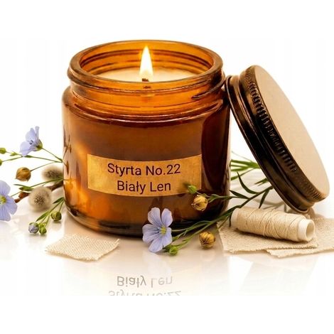 Vela de soja White Linen 60ml Styrta No. 22 Natural en envase de vidrio vegano (1/4)