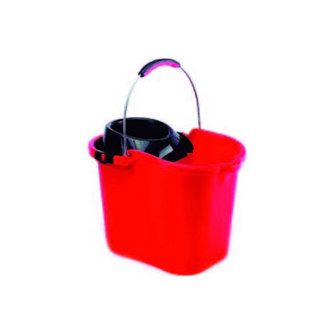 CUBO CON ESCURRIDOR 16 L ASA METALICA