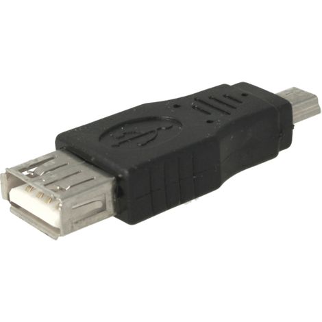 Convertitore Adattatore da USB Femmina a Mini USB Maschio (1/3)