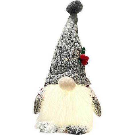 Décorations de Noël 2024 : Gnome à paillettes LED sans visage, veilleuse pour la maison, ornement de Noël, cadeau de Noël et de Nouvel An (1/5)