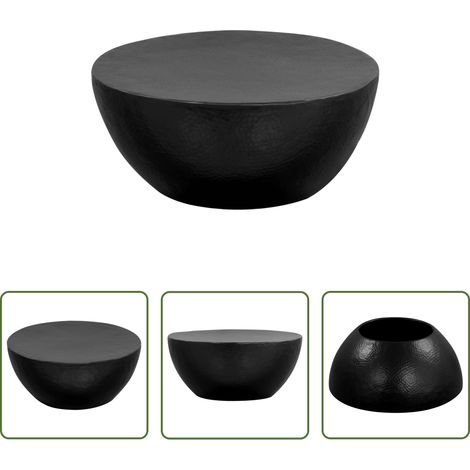 Table d'appoint - Table basse Aluminium martelé 70x30 cm Noir (1/5)