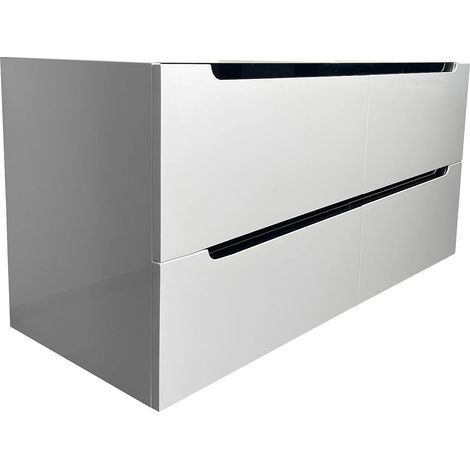 Mobile sotto lavabo sospeso L120 x H57 cm Bianco - SELITA (1/5)