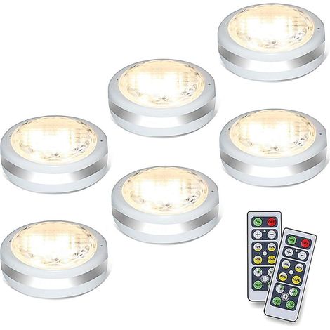 Lot de 6 lampes LED sans fil avec télécommande (1/4)