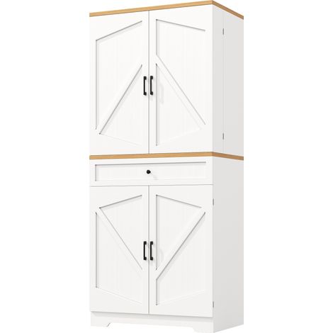 Credenza alta da cucina bianca 80x40x180 cm in MDF e pannello truciolare MODENUIT (1/5)