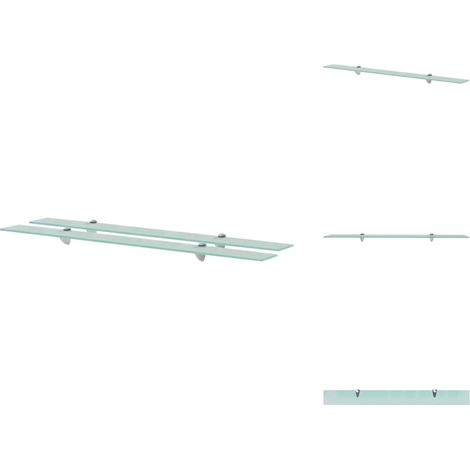 Schweberegale 2 Stk. Glas 100x10 cm 8 mm - Wandregal - Glasregal - Modernes Regal - Badezimmerregal - Dekoratives Regal (1/5)