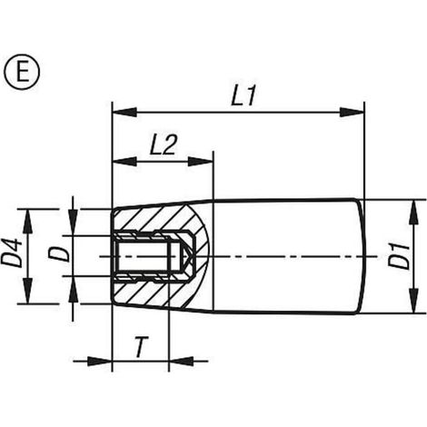 KIPP Konusgriff Feststehend GR.1 D=M05 D1=18 Duroplast schwarz hochglanz (1/2)