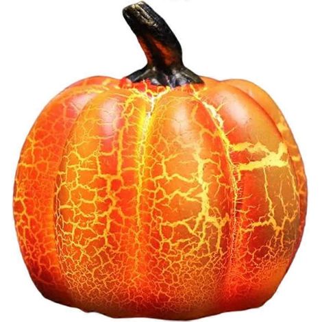 Lanterne citrouille d'Halloween en résine, lampe citrouille ronde à LED alimentée par piles, décoration