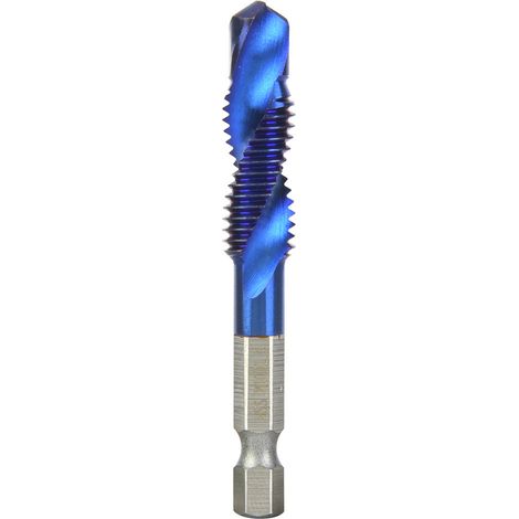 Foret Taraudeur Combiné M10 - Queue Hexagonale 6.35mm Acier Rapide HSS - Pour Métaux Tendres Aluminium Fer - Lot De 1 (1/5)