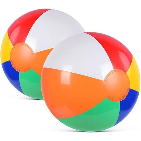 Inflatable Beach Ball, 2 Pieces Inflatable Beach Balls, 40 cm, Portable Pool Balls, for Holidays, Pools, Parties (1/5)
