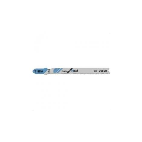 Lame de scie sauteuse pour métaux - T118A Bosch L=92mm - boîte de 5