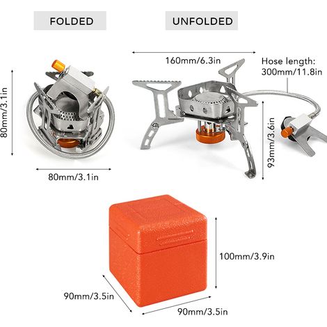 Réchaud de Camping Portable ultraléger 3500W avec étui de rangement pour randonnée en plein air (1/5)