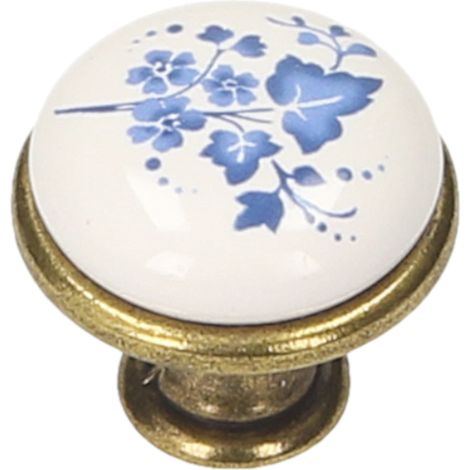 Pomello GP19, oro antico, porcellana bianca WHT-16 (1/2)