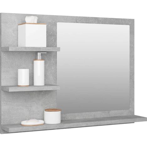 Miroir de salle de bain Gris béton 60x10,5x45 (1/5)