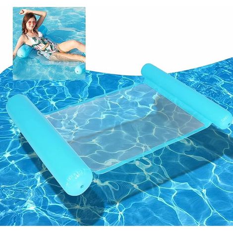 Hamac Floattant, 4 en 1 Hamac Gonflable Piscine, Lit Flottant Gonflable, Mamac d’Eau Flotteur Bouée Piscine pour Adultes Plage Partie Vacances