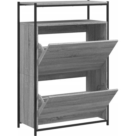 Maison Exclusive - Scarpiera Grigio Sonoma 75x34x112 cm in Legno Multistrato