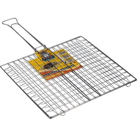 TrAdE Shop Traesio - Griglia Graticola Bombata Barbecue In Acciaio 27x37cm Senza Piedi Doppio Manico 005219a - (1/2)