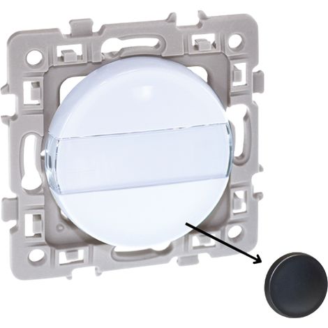 Bouton poussoir à fermeture avec porte étiquette anthracite SQUARE