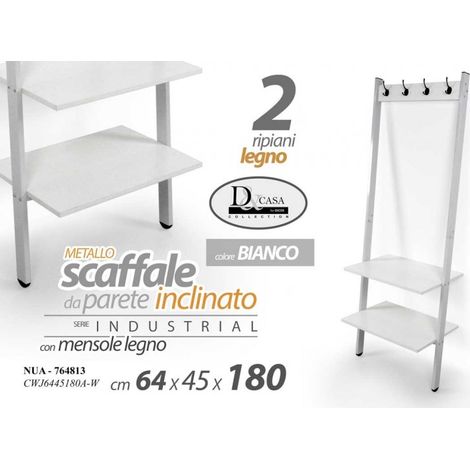 Industrielle weiße geneigte Wandgarderobe 64 x 45 x 180 h