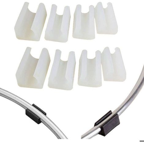 20Pcs Patin Pied Chaise Tube Rond Embout Tube 14 mm Pied Table Fauteuil Tampon Meuble Forme U Plastique Blanc Diamètre (1/4)