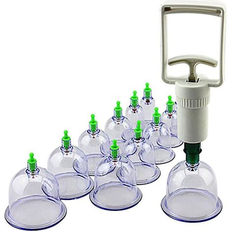 Cupping Set Professional Chinese Acupoint Cupping Massage Set 12 Cups (1/5)