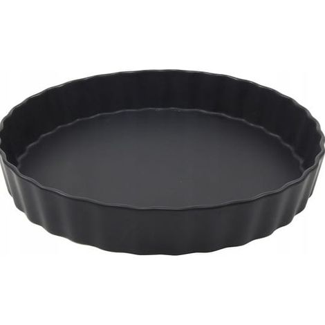 Molde para tarta de porcelana de 25 cm, color negro. (1/2)