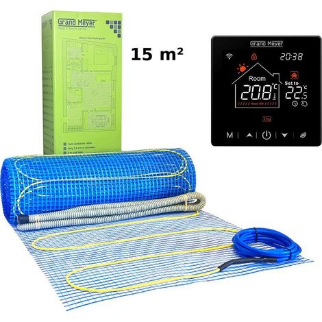Kit chauffage au sol 15 m², 170 W/m² + SN-20 thermostat Wi-Fi programmable