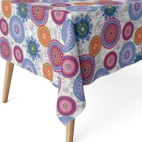 Nappe Anti-Taches enduite rectangulaire 260x140 cm Mykonos Lilas (1/5)