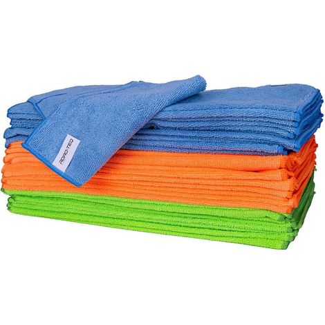 Lot de 36 chiffons microfibres 400x400 mm multi-usages reutilisables (1/3)