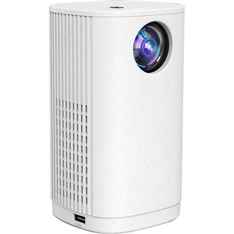 [NEVER USED] T30 Portable Wireless Projector for Home Cinema, LED HD 1080p - White Version with Identical Screen