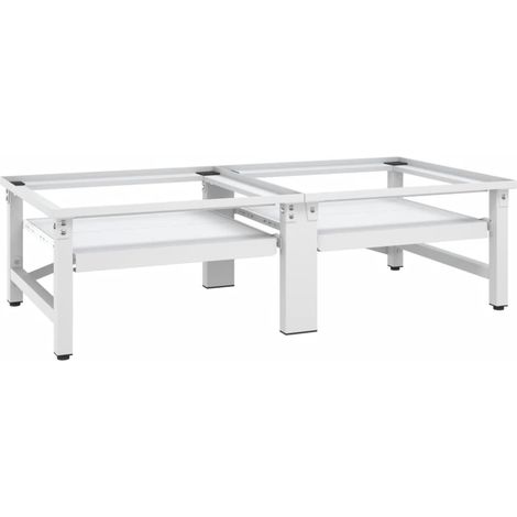 Pedestal doble lavadora secadora con estantes extraíbles blanco vidaXL