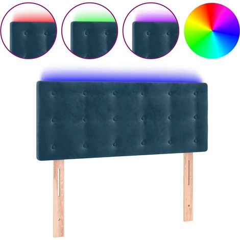Maison Exclusive - Tête de lit à LED Bleu foncé 100x5x78/88 cm Velours (1/5)