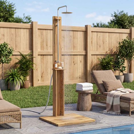 vidaXL Doccia da esterno 217 cm Bianco