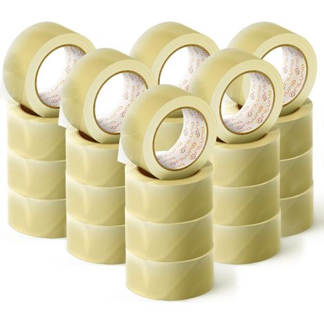 OFITURIA Nastro adesivo per imballaggio trasparente per imballaggio di scatole di cartone di spedizioni, matrimoni, prodotto per confezioni sicure (36 cms x 60 mts - Transparente, 24 Rollos) (1/5)