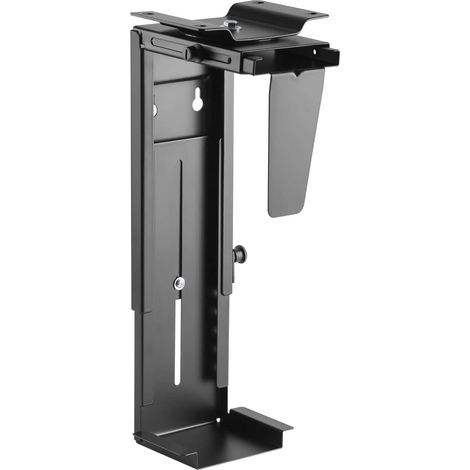 EW1293 - Support Boîtier PC Universel Rotation 360° Montage sous Bureau Accroche réglable Soutien Ordinateur Réhausseur PC Gamer Fixe Noir (1/5)
