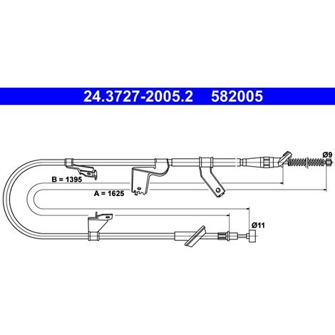 Tirette à câble, frein de stationnement ATE 24.3727-2005.2 SUZUKI 54402-62J00
