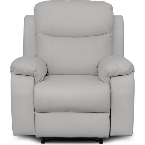 Fauteuil de relaxation électrique BONA en tissu imitation cuir - Gris clair (1/4)