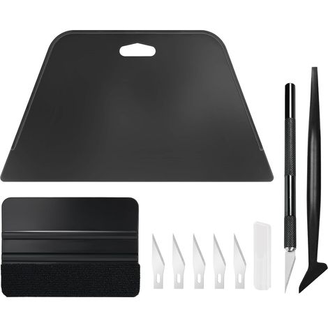 Kit Covering, Kit Pose Papier Peint, Outils de Film pour Papier Peint, Fenêtre Voiture, Carrelage Vinyle, avec 2 pièces Raclette Film, Scalpel et des Lames, Mini Raclette (1/5)