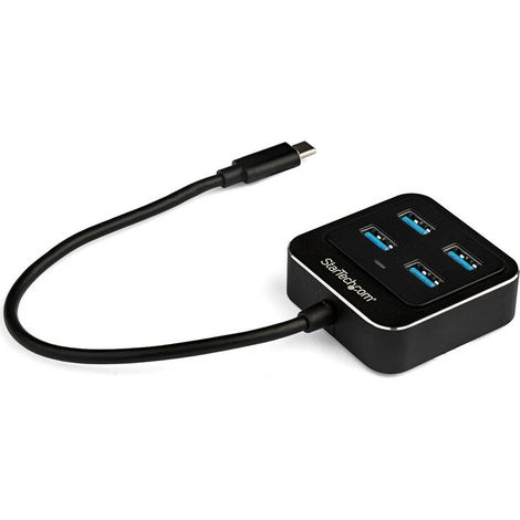 StarTech.com HB31C4AB hub de interfaz USB 3.2 Gen 2 (3.1 Gen 2) Type-C 10000 Mbit/s Negro (1/4)