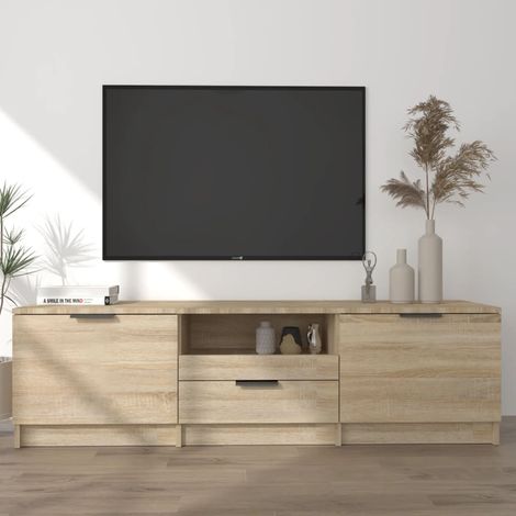 Mueble de TV roble Sonoma 140x35x40 cm madera de ingeniería vidaXL