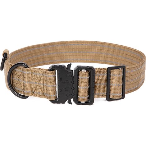Collier Pour Chien Large Avec Poignée Élastique - Nylon Doublé Rembourré - Pour Chien Moyen Et Grand - Boucle Métal - 1 Pièce (1/5)