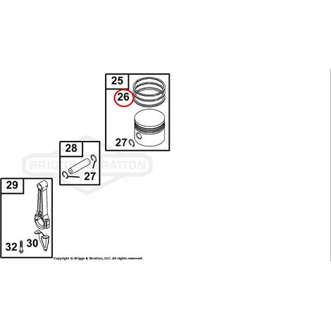 Kit Segmenti quadro BRIGGS & STRATTON diametro 65.1 mm Compatibile - 011591