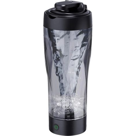 Shaker électrique pour protéines, mélangeur automatique, tasse de fitness, convient pour la salle de sport, tasse étanche (noir) (1/4)
