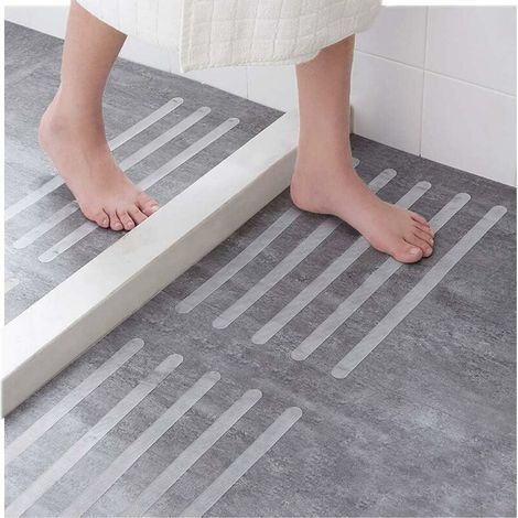 15 Pieces Anti-Slip Shower Stickers, Transparent Self-Adhesive Bath Safety Strips for Bathtubs and Showers (1/5)