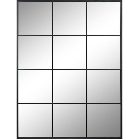 Miroir élégance industrielle en fer noir chic - Noir intense