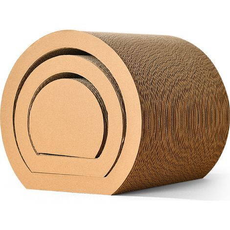 Griffoir pour Chats, Planche à Gratter et Zone de Détente en Carton Ondulé pour Chats avec Herbe à Chat, Conception du Tunnel pour Gratter, Reposer et Jouer, 31 32 28cm (1/5)