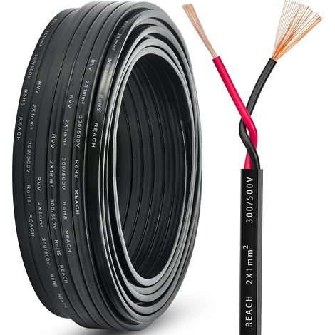 Câble Remorque Voiture 2 Fils 1.0mm²- 10M Câble pour Remorque Auto 2 Broches - 12V/24V Étanche Anti-UV PVC Flexible - Câble Électrique 2 Conducteurs pour Remorques/Caravane/Camion (1/5)