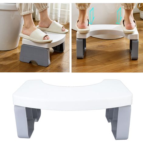 Tabouret de toilette domestique, tabouret de salle de bain, repose-pieds pour adulte, tabouret de toilette épais, repose-pieds, tabouret de toilette, blanc (1/5)