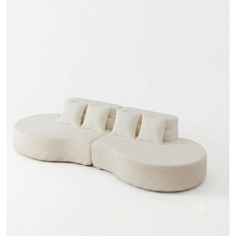 ELVMI Sofá modular de 2 piezas, respaldo por capas, funda de chenilla, Beige (1/3)