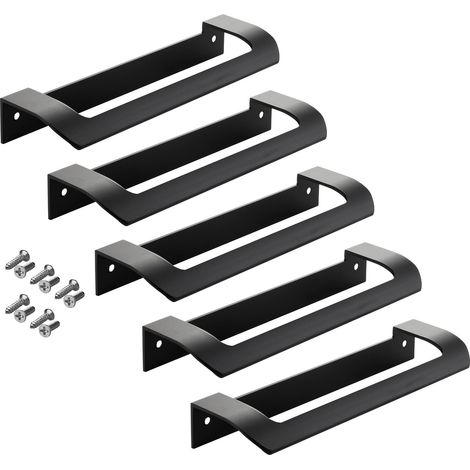 SOTECH Möbelgriff LYS BA 160 mm Griff für Schränke, Schubladen und Falttüren, schwarz matt, 5 Stück (1/5)