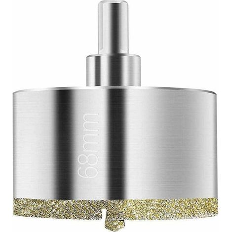 Scie Cloche Diamant 68 mm, Foret Diamant avec Foret Guidage Central, Scie Cloche Carrelage avec Revêtement de Surface en Diamant pour Coupe